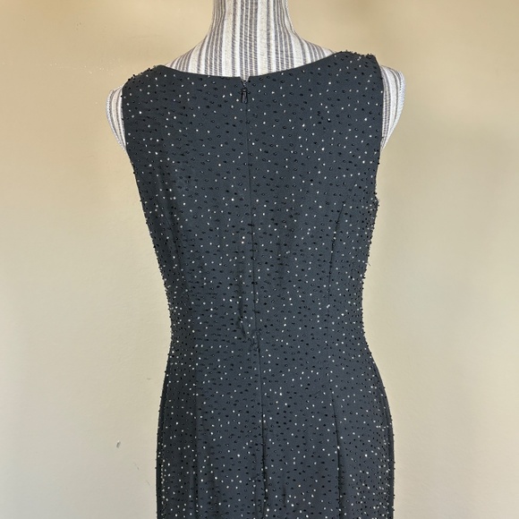 VTG Aspeed Womens Y2K Beaded Maxi Formal Evening Gown Dress Sz M Black Prom Glam - Picture 7 of 16